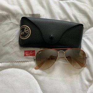 Ray Ban Metal Aviator Orange Silver Gradient Lens
